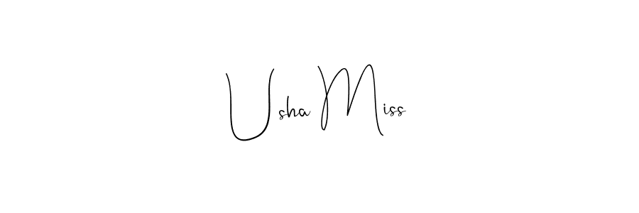 if you are searching for the best signature style for your name Usha Miss. so please give up your signature search. here we have designed multiple signature styles  using Andilay-7BmLP. Usha Miss signature style 4 images and pictures png