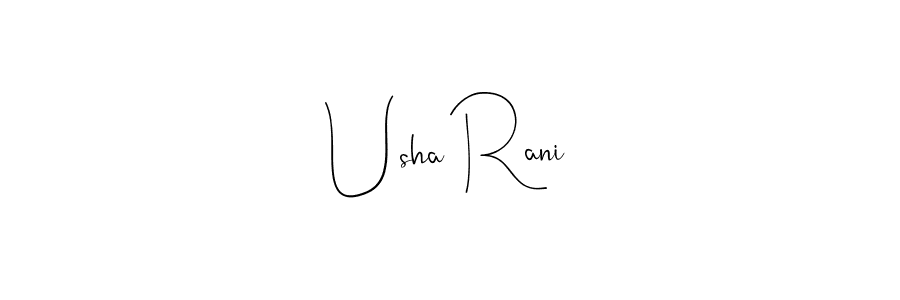 You should practise on your own different ways (Andilay-7BmLP) to write your name (Usha Rani) in signature. don't let someone else do it for you. Usha Rani signature style 4 images and pictures png