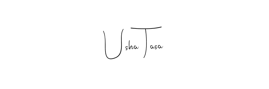 How to make Usha Tasa name signature. Use Andilay-7BmLP style for creating short signs online. This is the latest handwritten sign. Usha Tasa signature style 4 images and pictures png