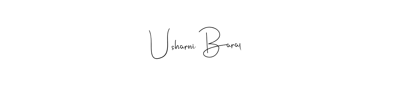 Once you've used our free online signature maker to create your best signature Andilay-7BmLP style, it's time to enjoy all of the benefits that Usharni Baral name signing documents. Usharni Baral signature style 4 images and pictures png