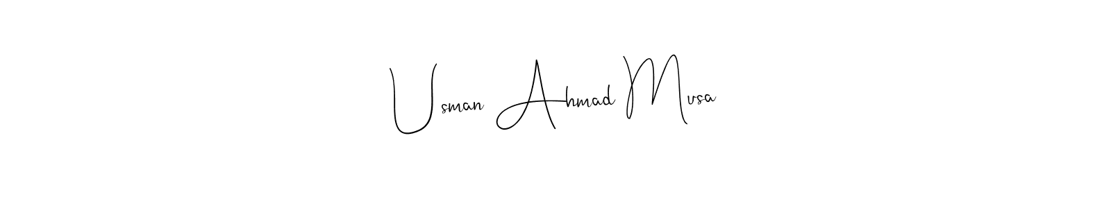 Make a beautiful signature design for name Usman Ahmad Musa. Use this online signature maker to create a handwritten signature for free. Usman Ahmad Musa signature style 4 images and pictures png