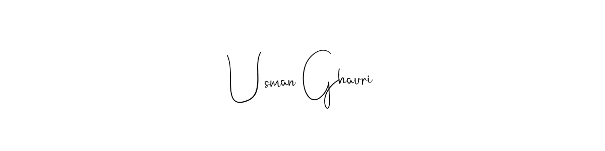 if you are searching for the best signature style for your name Usman Ghauri. so please give up your signature search. here we have designed multiple signature styles  using Andilay-7BmLP. Usman Ghauri signature style 4 images and pictures png