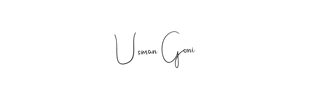 if you are searching for the best signature style for your name Usman Goni. so please give up your signature search. here we have designed multiple signature styles  using Andilay-7BmLP. Usman Goni signature style 4 images and pictures png