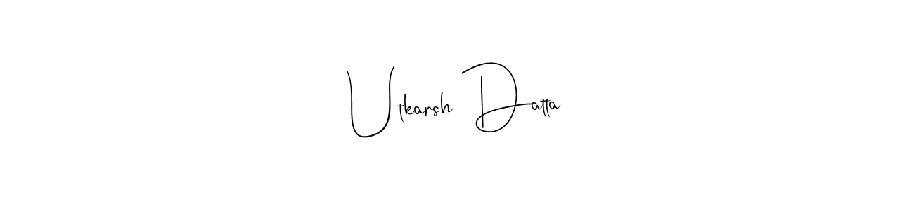 How to make Utkarsh Datta name signature. Use Andilay-7BmLP style for creating short signs online. This is the latest handwritten sign. Utkarsh Datta signature style 4 images and pictures png