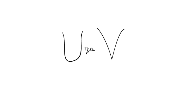 This is the best signature style for the Utsa V name. Also you like these signature font (Andilay-7BmLP). Mix name signature. Utsa V signature style 4 images and pictures png