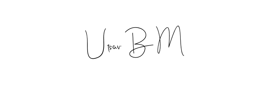 Utsav B M stylish signature style. Best Handwritten Sign (Andilay-7BmLP) for my name. Handwritten Signature Collection Ideas for my name Utsav B M. Utsav B M signature style 4 images and pictures png