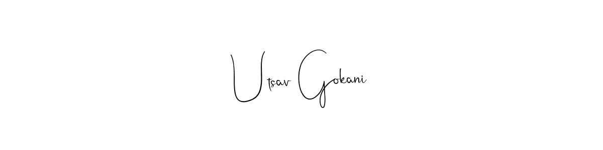 Use a signature maker to create a handwritten signature online. With this signature software, you can design (Andilay-7BmLP) your own signature for name Utsav Gokani. Utsav Gokani signature style 4 images and pictures png