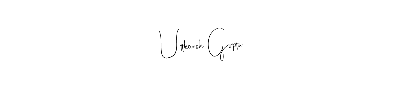 The best way (Andilay-7BmLP) to make a short signature is to pick only two or three words in your name. The name Uttkarsh Gupta include a total of six letters. For converting this name. Uttkarsh Gupta signature style 4 images and pictures png