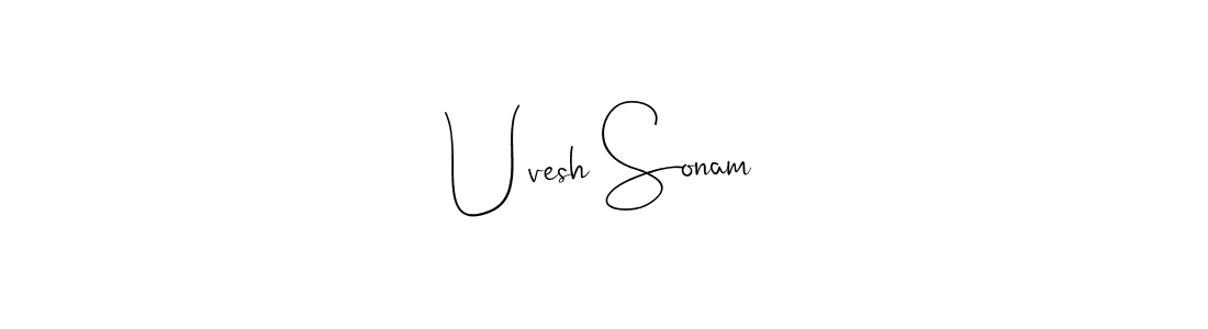 Use a signature maker to create a handwritten signature online. With this signature software, you can design (Andilay-7BmLP) your own signature for name Uvesh Sonam. Uvesh Sonam signature style 4 images and pictures png