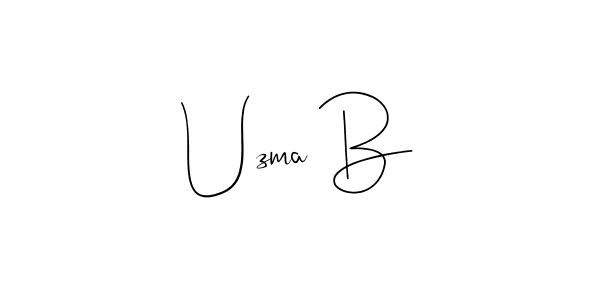 Use a signature maker to create a handwritten signature online. With this signature software, you can design (Andilay-7BmLP) your own signature for name Uzma B. Uzma B signature style 4 images and pictures png