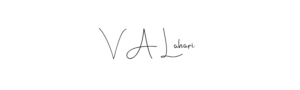 You can use this online signature creator to create a handwritten signature for the name V A Lahari. This is the best online autograph maker. V A Lahari signature style 4 images and pictures png