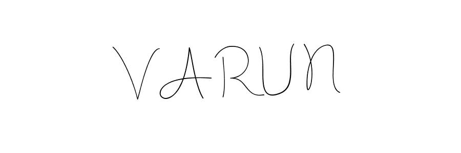 Make a beautiful signature design for name V A R U N. With this signature (Andilay-7BmLP) style, you can create a handwritten signature for free. V A R U N signature style 4 images and pictures png