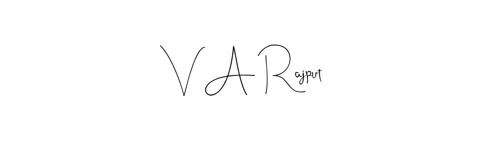 Use a signature maker to create a handwritten signature online. With this signature software, you can design (Andilay-7BmLP) your own signature for name V A Rajput. V A Rajput signature style 4 images and pictures png