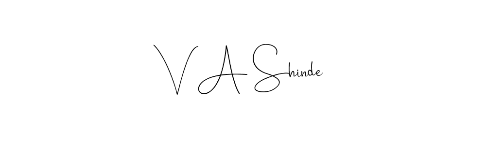 Also You can easily find your signature by using the search form. We will create V A Shinde name handwritten signature images for you free of cost using Andilay-7BmLP sign style. V A Shinde signature style 4 images and pictures png