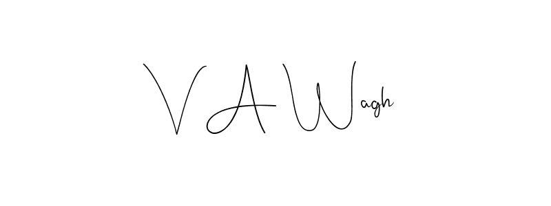 V A Wagh stylish signature style. Best Handwritten Sign (Andilay-7BmLP) for my name. Handwritten Signature Collection Ideas for my name V A Wagh. V A Wagh signature style 4 images and pictures png