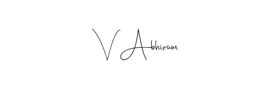 Also we have V Abhiram name is the best signature style. Create professional handwritten signature collection using Andilay-7BmLP autograph style. V Abhiram signature style 4 images and pictures png
