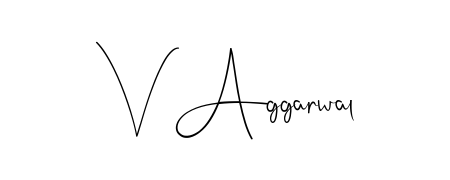 Make your name V Aggarwal memorable on every contract using Andilay-7BmLP autograph style. Instant transparent background export available. V Aggarwal signature style 4 images and pictures png