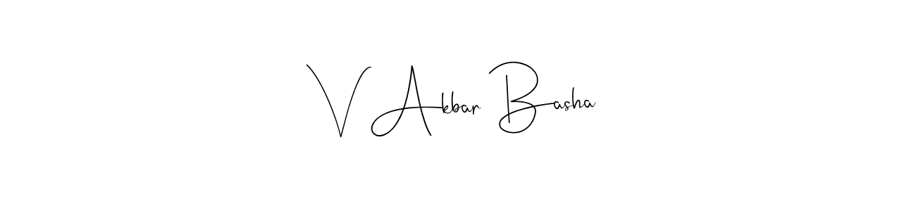 Also You can easily find your signature by using the search form. We will create V Akbar Basha name handwritten signature images for you free of cost using Andilay-7BmLP sign style. V Akbar Basha signature style 4 images and pictures png