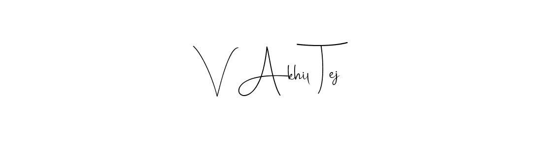 Also we have V Akhil Tej name is the best signature style. Create professional handwritten signature collection using Andilay-7BmLP autograph style. V Akhil Tej signature style 4 images and pictures png
