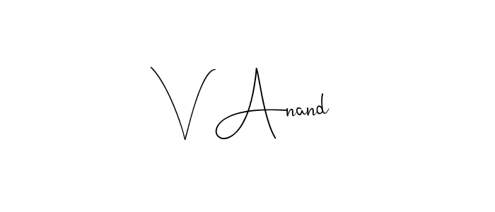 How to make V Anand name signature. Use Andilay-7BmLP style for creating short signs online. This is the latest handwritten sign. V Anand signature style 4 images and pictures png