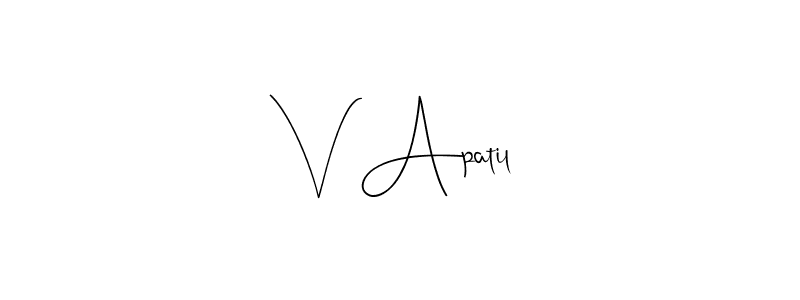 How to Draw V Apatil signature style? Andilay-7BmLP is a latest design signature styles for name V Apatil. V Apatil signature style 4 images and pictures png