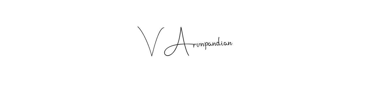 Similarly Andilay-7BmLP is the best handwritten signature design. Signature creator online .You can use it as an online autograph creator for name V Arunpandian. V Arunpandian signature style 4 images and pictures png