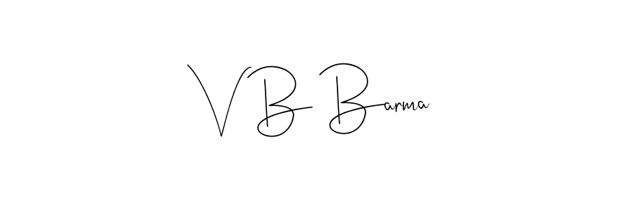 You should practise on your own different ways (Andilay-7BmLP) to write your name (V B Barma) in signature. don't let someone else do it for you. V B Barma signature style 4 images and pictures png