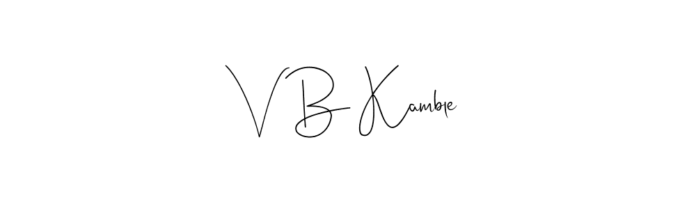 Andilay-7BmLP is a professional signature style that is perfect for those who want to add a touch of class to their signature. It is also a great choice for those who want to make their signature more unique. Get V B Kamble name to fancy signature for free. V B Kamble signature style 4 images and pictures png