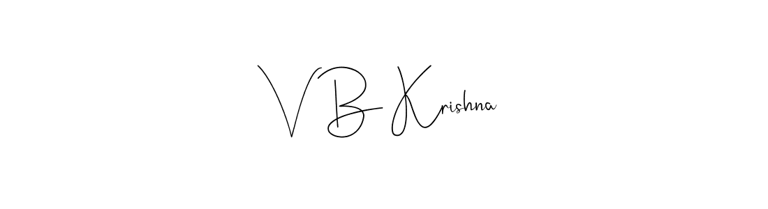 The best way (Andilay-7BmLP) to make a short signature is to pick only two or three words in your name. The name V B Krishna include a total of six letters. For converting this name. V B Krishna signature style 4 images and pictures png