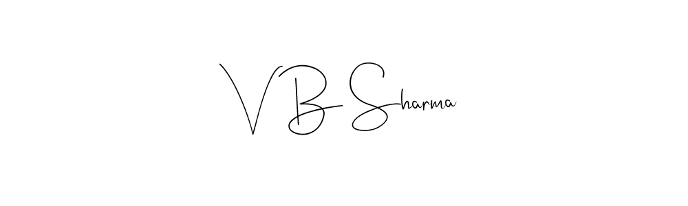 The best way (Andilay-7BmLP) to make a short signature is to pick only two or three words in your name. The name V B Sharma include a total of six letters. For converting this name. V B Sharma signature style 4 images and pictures png