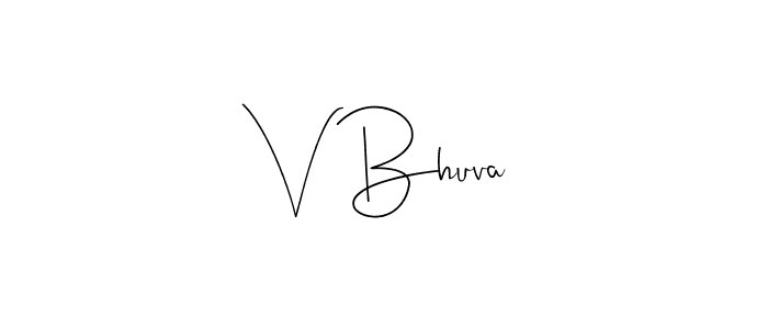 if you are searching for the best signature style for your name V Bhuva. so please give up your signature search. here we have designed multiple signature styles  using Andilay-7BmLP. V Bhuva signature style 4 images and pictures png