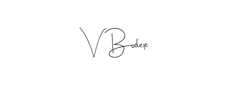 How to make V Bodele signature? Andilay-7BmLP is a professional autograph style. Create handwritten signature for V Bodele name. V Bodele signature style 4 images and pictures png