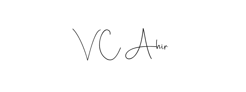 How to make V C Ahir signature? Andilay-7BmLP is a professional autograph style. Create handwritten signature for V C Ahir name. V C Ahir signature style 4 images and pictures png