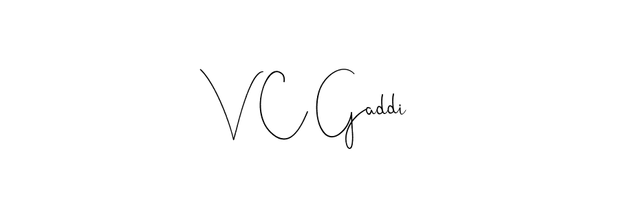 How to make V C Gaddi name signature. Use Andilay-7BmLP style for creating short signs online. This is the latest handwritten sign. V C Gaddi signature style 4 images and pictures png