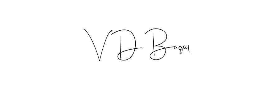 Use a signature maker to create a handwritten signature online. With this signature software, you can design (Andilay-7BmLP) your own signature for name V D Bagal. V D Bagal signature style 4 images and pictures png