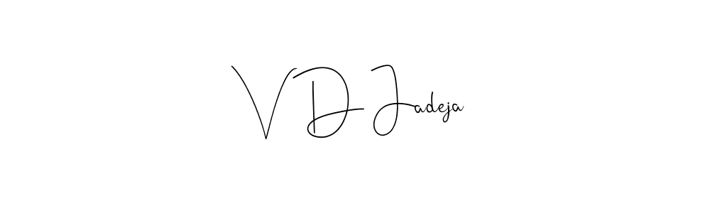 Here are the top 10 professional signature styles for the name V D Jadeja. These are the best autograph styles you can use for your name. V D Jadeja signature style 4 images and pictures png