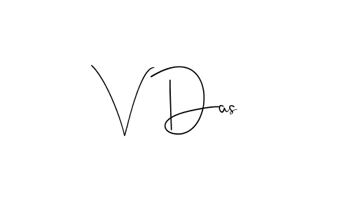 The best way (Andilay-7BmLP) to make a short signature is to pick only two or three words in your name. The name V Das include a total of six letters. For converting this name. V Das signature style 4 images and pictures png