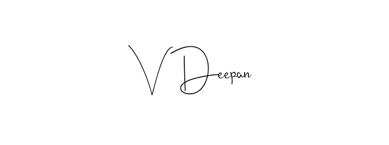 Similarly Andilay-7BmLP is the best handwritten signature design. Signature creator online .You can use it as an online autograph creator for name V Deepan. V Deepan signature style 4 images and pictures png