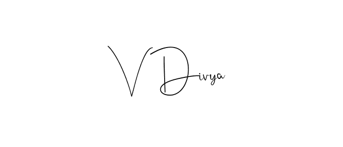 Design your own signature with our free online signature maker. With this signature software, you can create a handwritten (Andilay-7BmLP) signature for name V Divya. V Divya signature style 4 images and pictures png