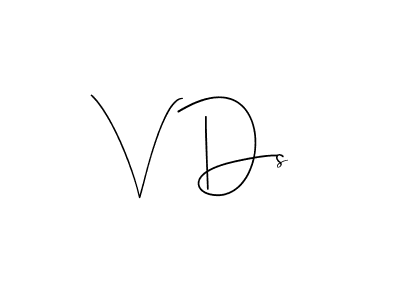 V Ds stylish signature style. Best Handwritten Sign (Andilay-7BmLP) for my name. Handwritten Signature Collection Ideas for my name V Ds. V Ds signature style 4 images and pictures png