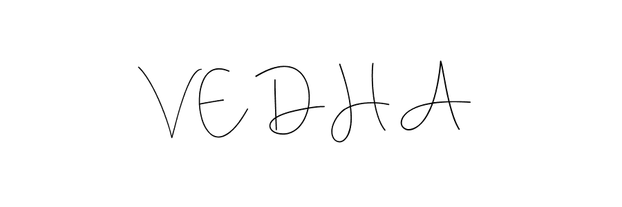 Similarly Andilay-7BmLP is the best handwritten signature design. Signature creator online .You can use it as an online autograph creator for name V E D H A. V E D H A signature style 4 images and pictures png
