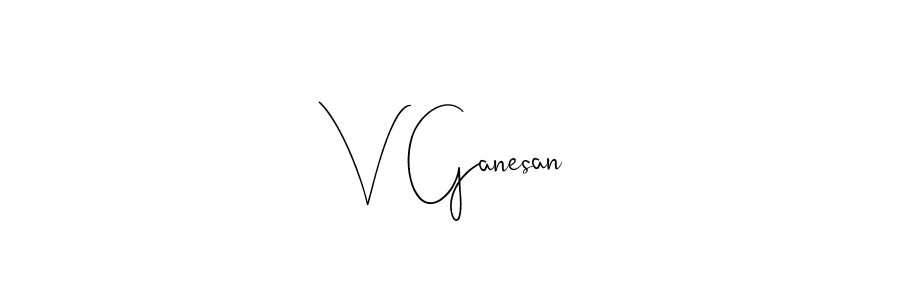 The best way (Andilay-7BmLP) to make a short signature is to pick only two or three words in your name. The name V Ganesan include a total of six letters. For converting this name. V Ganesan signature style 4 images and pictures png