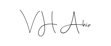 A dynamic signature style for V H Ahir using Andilay-7BmLP script. Designed to look authentic, handwritten, and professional. V H Ahir signature style 4 images and pictures png