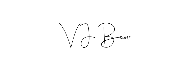 You should practise on your own different ways (Andilay-7BmLP) to write your name (V J Babu) in signature. don't let someone else do it for you. V J Babu signature style 4 images and pictures png
