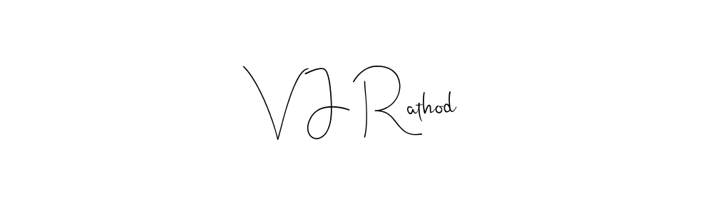 Use a signature maker to create a handwritten signature online. With this signature software, you can design (Andilay-7BmLP) your own signature for name V J Rathod. V J Rathod signature style 4 images and pictures png
