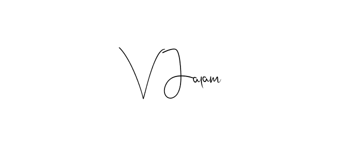 Create a beautiful signature design for name V Jalam. With this signature (Andilay-7BmLP) fonts, you can make a handwritten signature for free. V Jalam signature style 4 images and pictures png