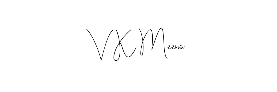 You should practise on your own different ways (Andilay-7BmLP) to write your name (V K Meena) in signature. don't let someone else do it for you. V K Meena signature style 4 images and pictures png