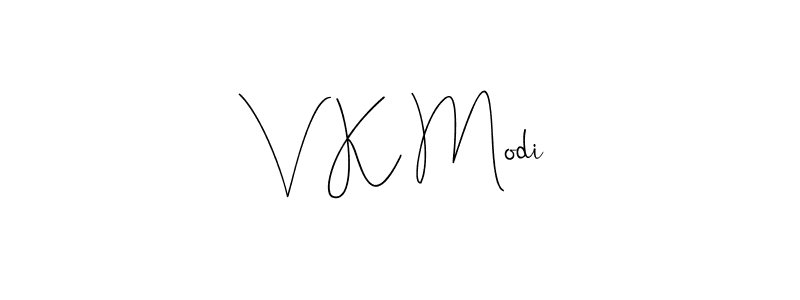 The best way (Andilay-7BmLP) to make a short signature is to pick only two or three words in your name. The name V K Modi include a total of six letters. For converting this name. V K Modi signature style 4 images and pictures png