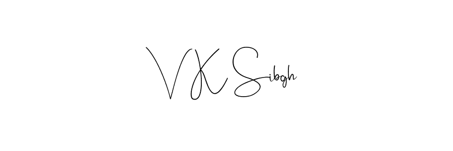 How to make V K Sibgh name signature. Use Andilay-7BmLP style for creating short signs online. This is the latest handwritten sign. V K Sibgh signature style 4 images and pictures png