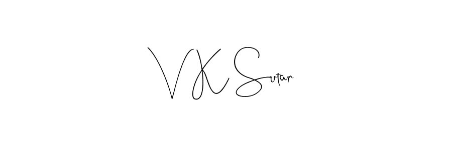 Also You can easily find your signature by using the search form. We will create V K Sutar name handwritten signature images for you free of cost using Andilay-7BmLP sign style. V K Sutar signature style 4 images and pictures png